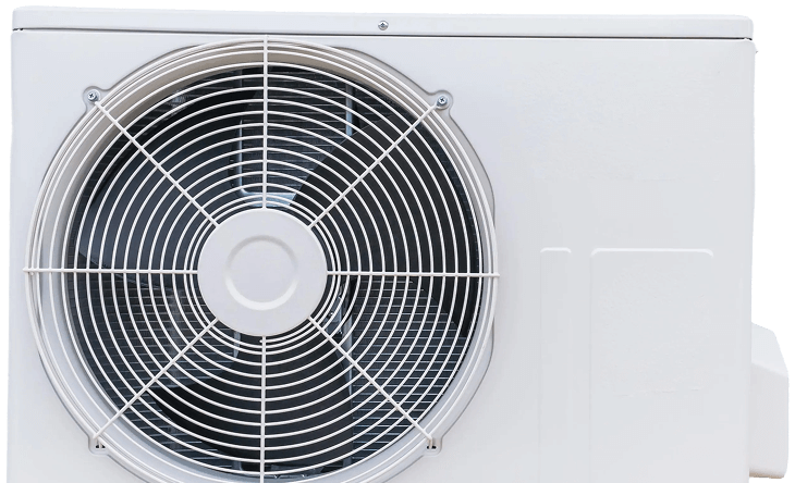 A white split air conditioner blowing cold ai